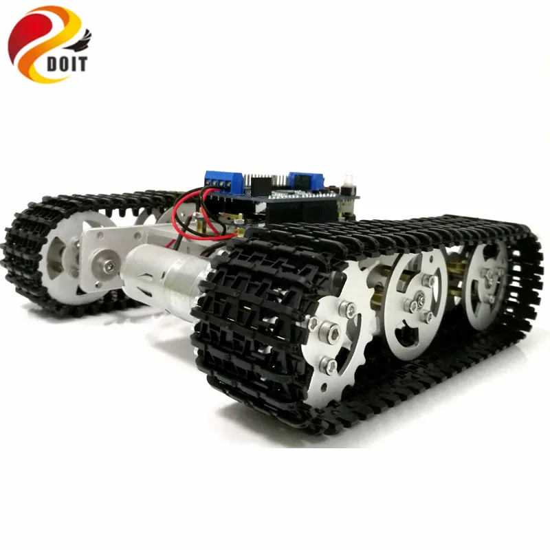 Mini T100 Crawler ถังโลหะหุ่นยนต์แชสซี Arduino Wireless WiFi Controller Kit สําหรับการปรับเปลี่ยน RC ของเล่นโดย APP โทรศัพท์