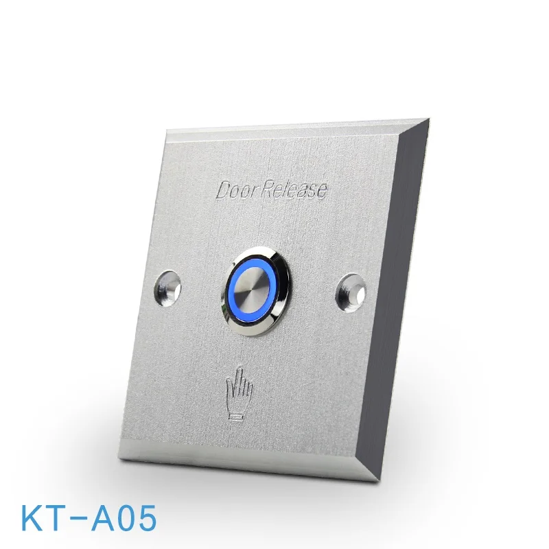 Door Exit Push Button With LED Light Stainless Steel Sealed Contact Button Aluminum Alloy Panel Access Control Release Switch