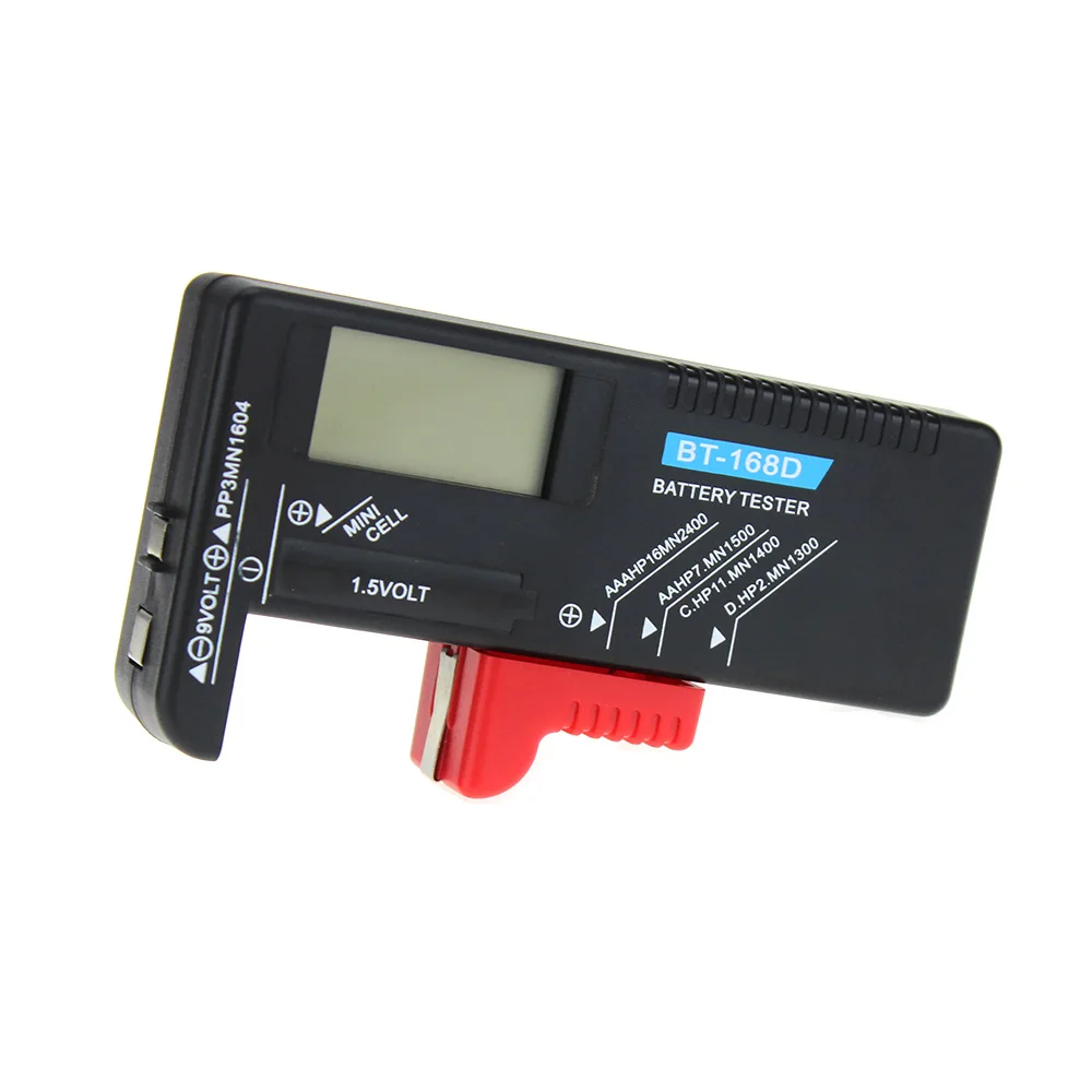 Portable Digital Battery Tester BT-168D Volt Checker for 9V 1.5V Button Cell Rechargeable AAA AA C D Universal Battery Teste