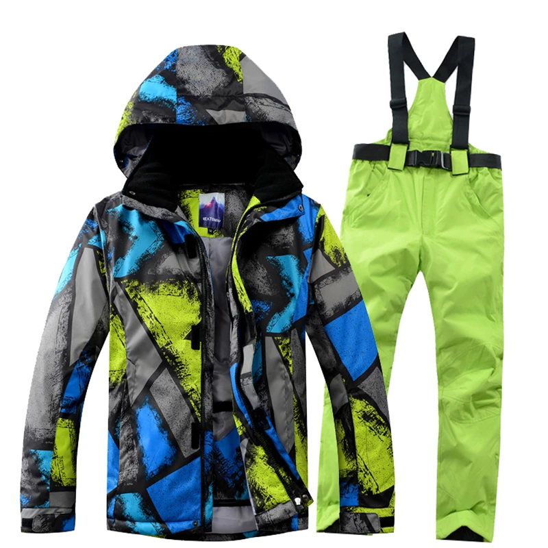 Winter Jacket+Pant Snowboard Men Waterproof Windproof  Climbing Thermal Snow Outdoor Mountaineering Coat Male Large Size