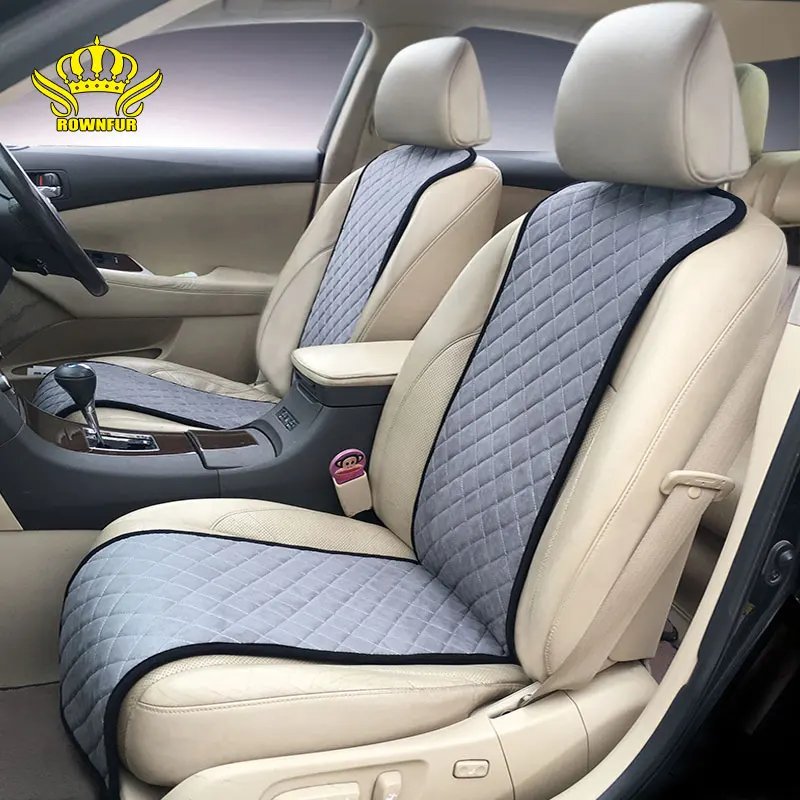 ROWNFUR Brand Classics Car Seat Covers Universal Car Full Set Suede Car Seat Cushion Cover Decorate Protect Seats Four Seasons