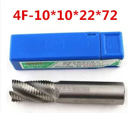 Free Shipping 5pcs HSS-AL 4Flute Rough machining 10x10mm mill wave edge milling cutter Machine Milling Machinery Cutting tool