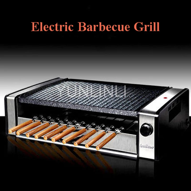 Electric Barbecue Grill Household Electric Grill Non-Stick Pan & Smoke-Free Double Baking BBQ Grill