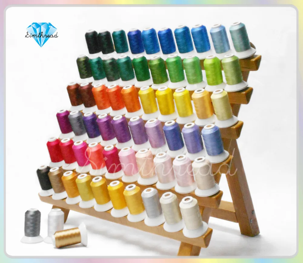 

Simthread 63 Brother Colors Polyester Embroidery Thread Plus 3 Layers Thread Spool Organizer Free Shipping