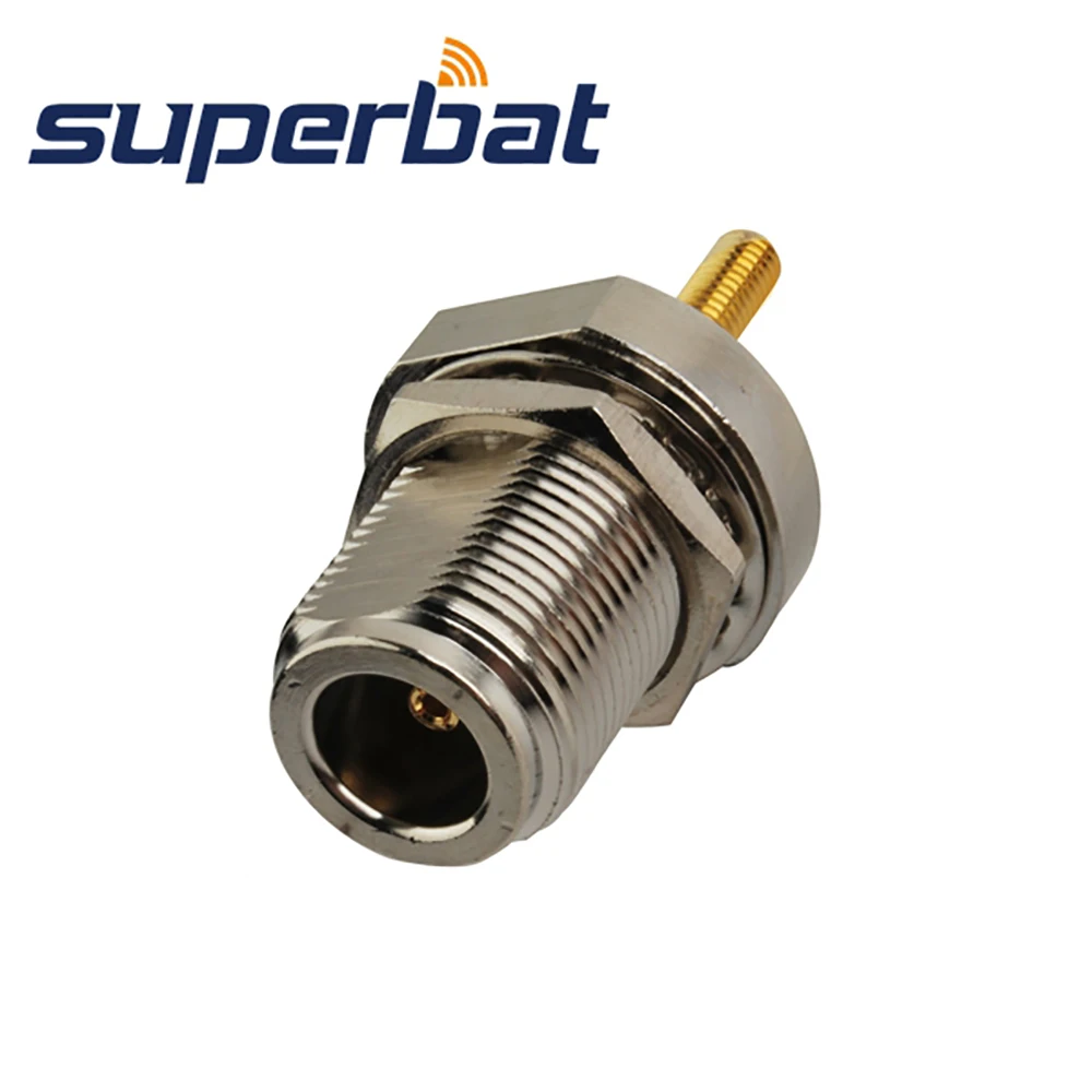 Superbat 10pcs N Female Bulkhead Straight RF Coaxial Connector for Fiber-glass Antenna