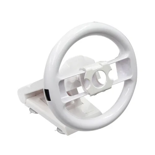 For Nintend Wii Console Controller Game Accessory White Multi-angle Axis Mari o Racing Game Steering Wheel + Stand Dock Base