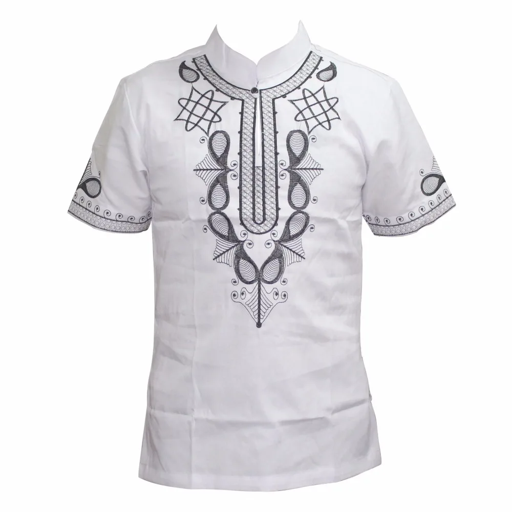 Band Mr Hunkle 2018 New Design T-shirt For Men Stand Neck Short Sleeve Top Tees Emboridery Geometric African Print Dashiki Shirt