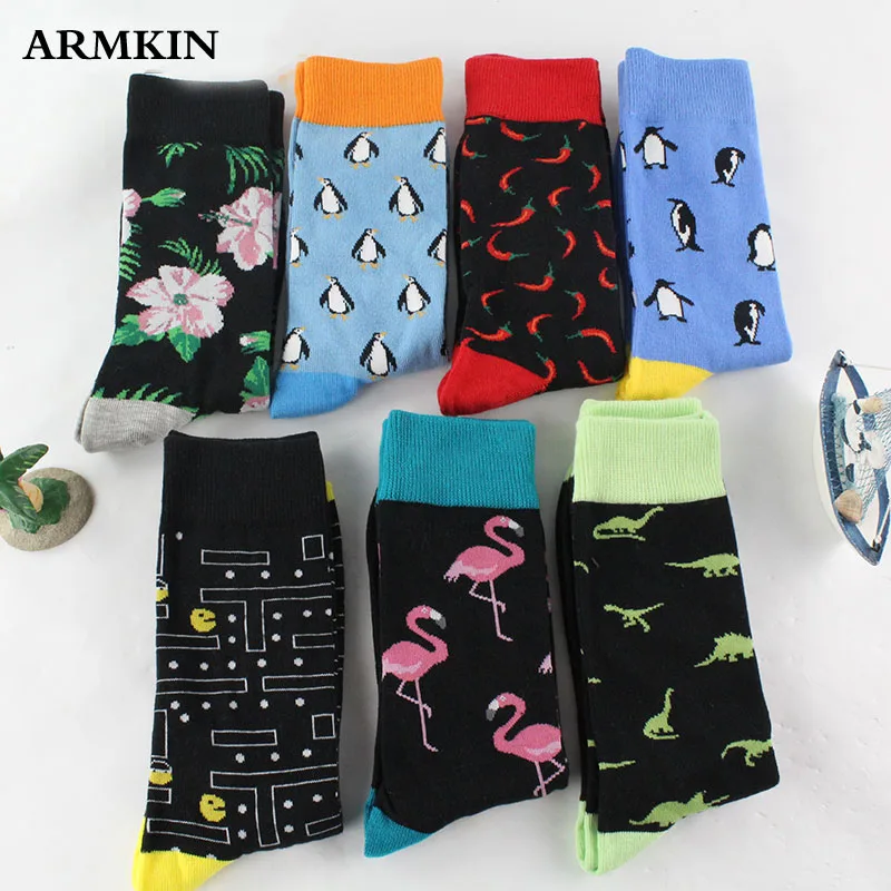 

Носки ARMKIN мужские в стиле хип-хоп, Модные дышащие, с мультяшными фруктами, для скейтборда, счастливые носки в стиле Харадзюку