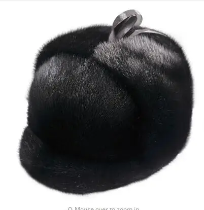 2020 new men mink fur hat New Fashion Men\'s real Mink Fur Winter Warm Hat / Cap Flat frosted marten fur Hat