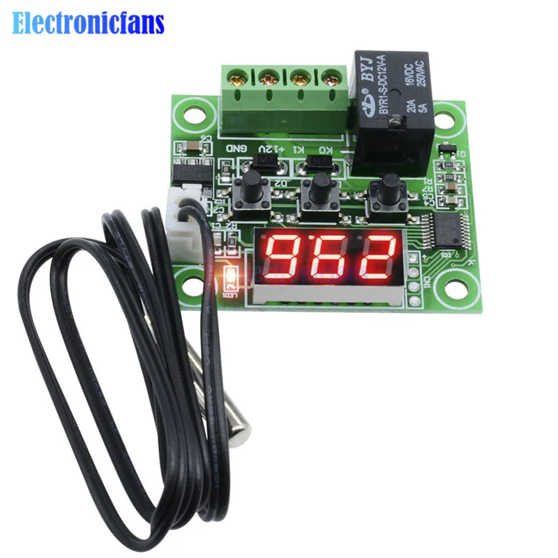 W1209 Digital LED DC 12V Heat Cool Temp Thermostat Temperature Control Switch Module On/Off Controller Board + NTC Sensor