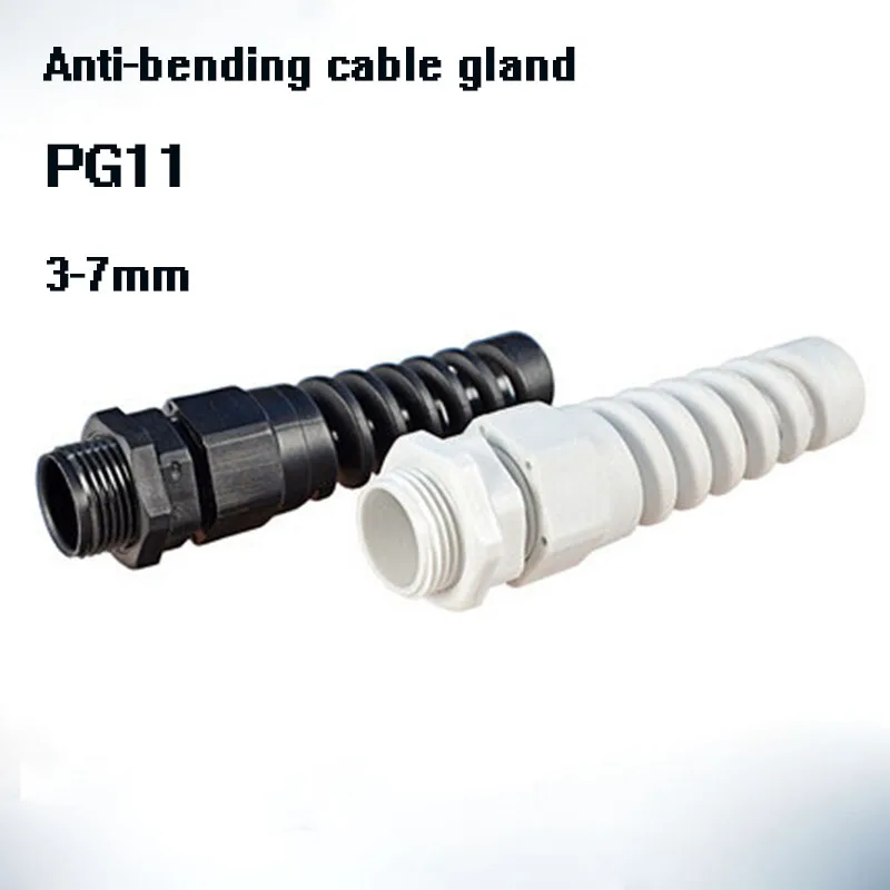 100pcs PG11 PG13.5 Nylon rubber Cable conduit wire Glands thread waterproof Plastic cable connector sleeve Spiral accessories