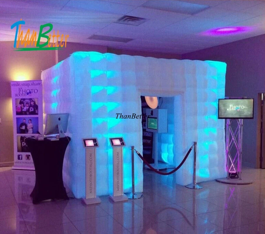 ThanBetter Custom Wedding Party Inflatable Photo Booth Inflatable Cube Carbin Inflatable house With Multi-color LED Light