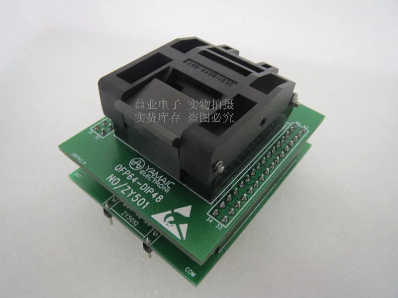 Clamshell zy501q QFP64-DIP48 IC51-0644-807 yamaichi ic queima assento adaptador teste banco de teste de soquete de banco em estoque