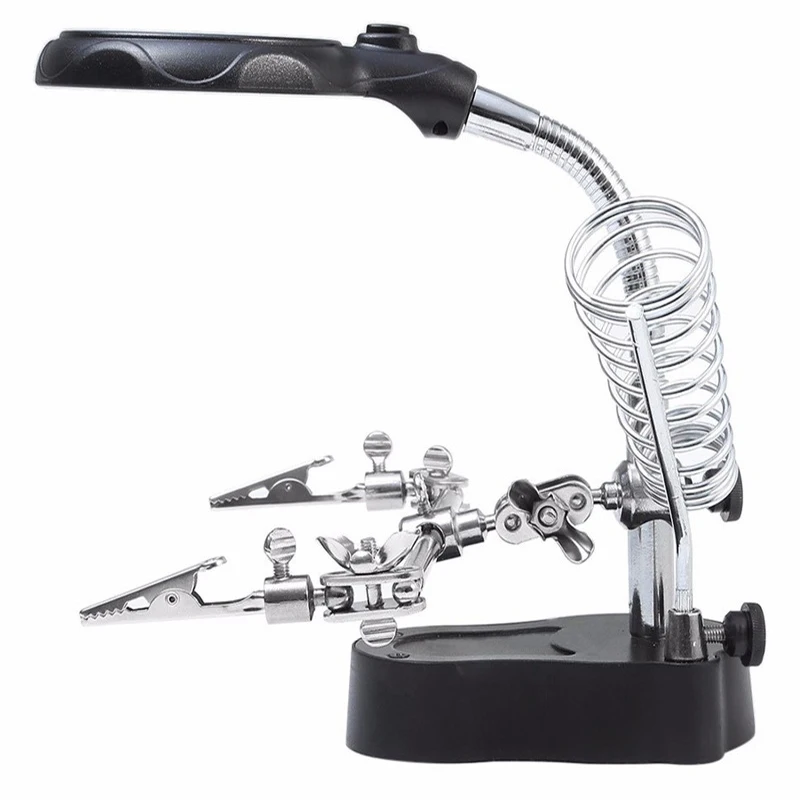 Welding Magnifying Glass with LED Light 3.5X-12X Lens Clip Loupe Desktop Lamp Magnifier Third Hand Soldering Repair Tool