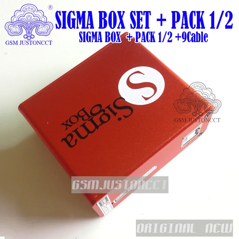 gsmjustoncct 2018 original new sigma box with pack1+pack2 / SIGMA BOX tool+ PACK1+ PACK2 +9 cable set