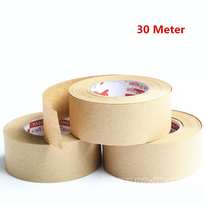 

1pcs Wet water kraft paper leather sealing tape,Watercolour special tape hydrosol tape adhesive tape 30Meter 24mm/36mm/48mm/58mm