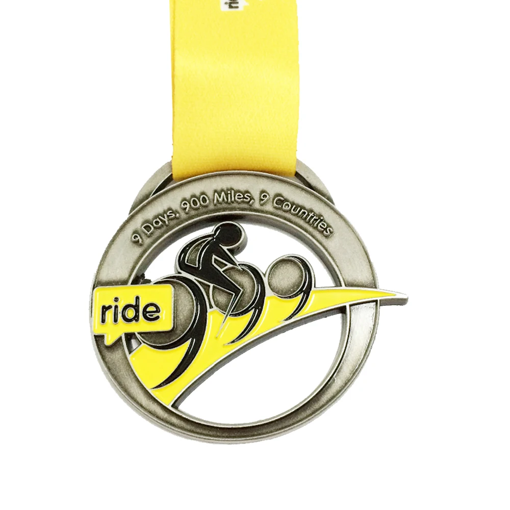 

Custom Antique Silver Sports Medal, Your Own Logo and Design