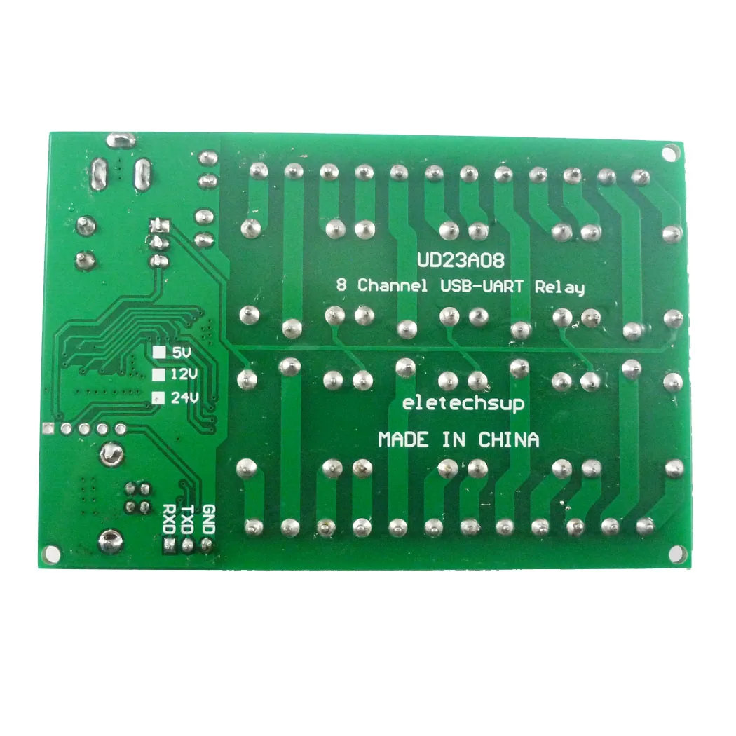 2PCS UD23A08 8 Channel USB COM Serial Port UART Relay Board RS232 TTL CH340 for WIN7 WIN10 Linux MAX Drive