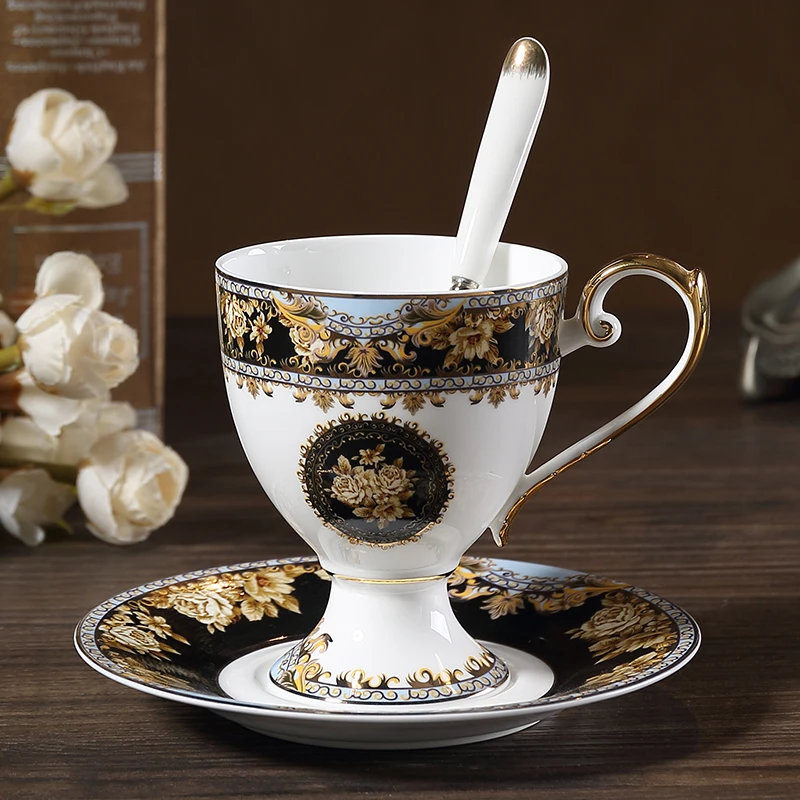 European Style Luxury Phnom Penh Bone ChinaCoffee Cup British Elegant Afternoon Tea Cup Set Ceramic Coffee Cup And Saucer Set