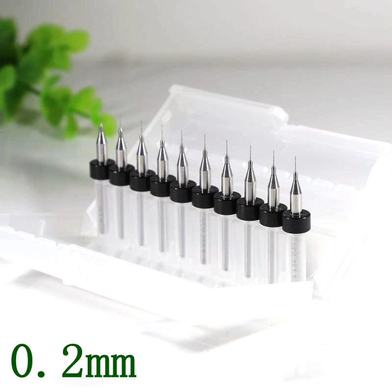 10pcs Pcb tungsten carbide drill bits 3.175 * 0.2mm, printed circuit board tools, woodworking, CNC drilling and milling