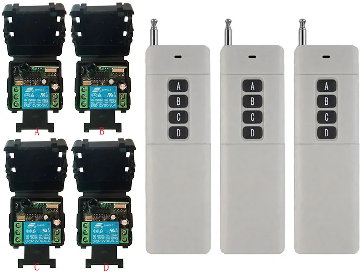 3000M Long Range DC12V 24V 1CH 1 CH 10A RF Wireless Remote Control Switch System Transmitter+Receiver Garage Doors shutters