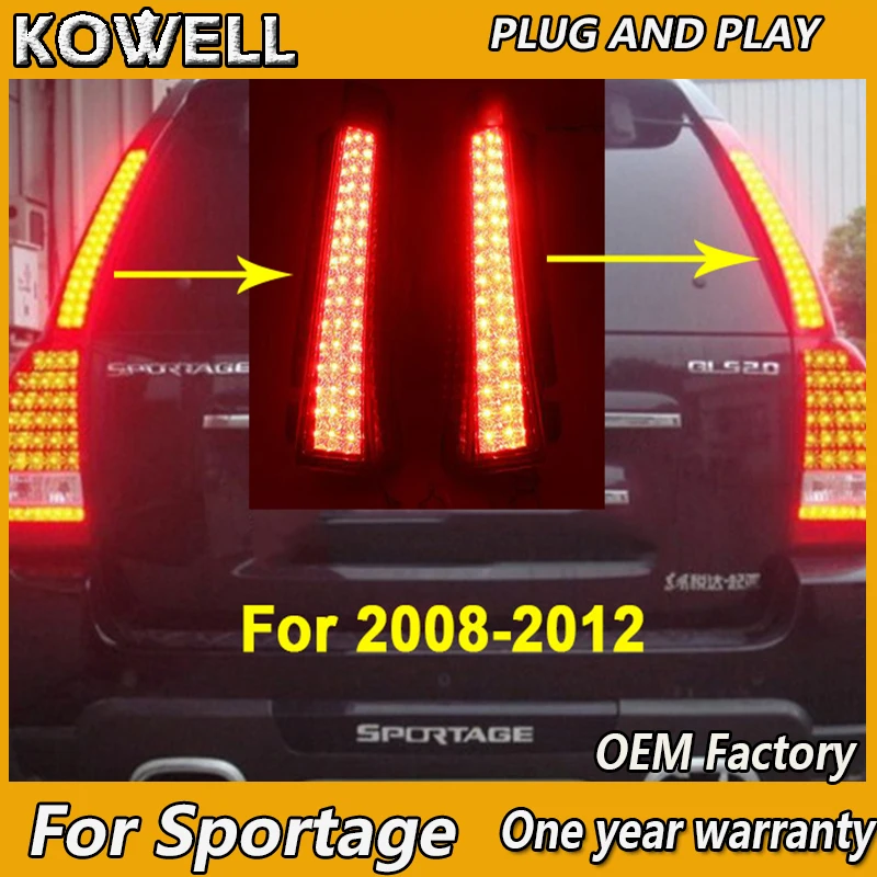 KOWELL Car Styling For Kia Sportage Tail light 2008-2012 Sportage Taillight Rear DRL Fog Brake Reversing Turn Signal