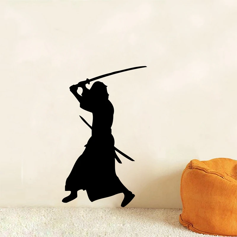 Japan Tradition Samurai Vinyl Wall Sticker Asian Japanese Culture Wall Decals Bedroom Decorative Mural Home Wall Decoration