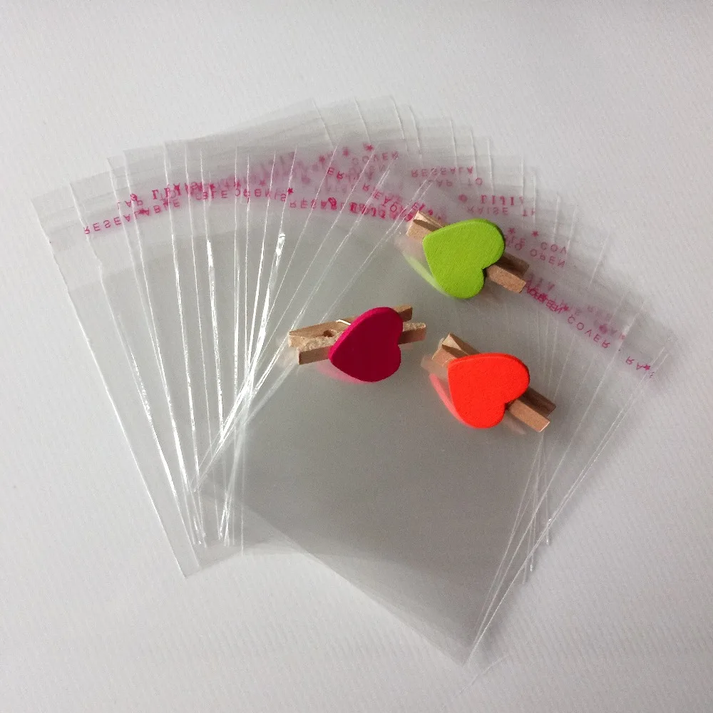 1000pcs Transparent Gift Bag Self Adhesive Seal OPP Plastic Candy Bag Clear Gift Packaging Bags For Jewelry Wedding Packing Bags