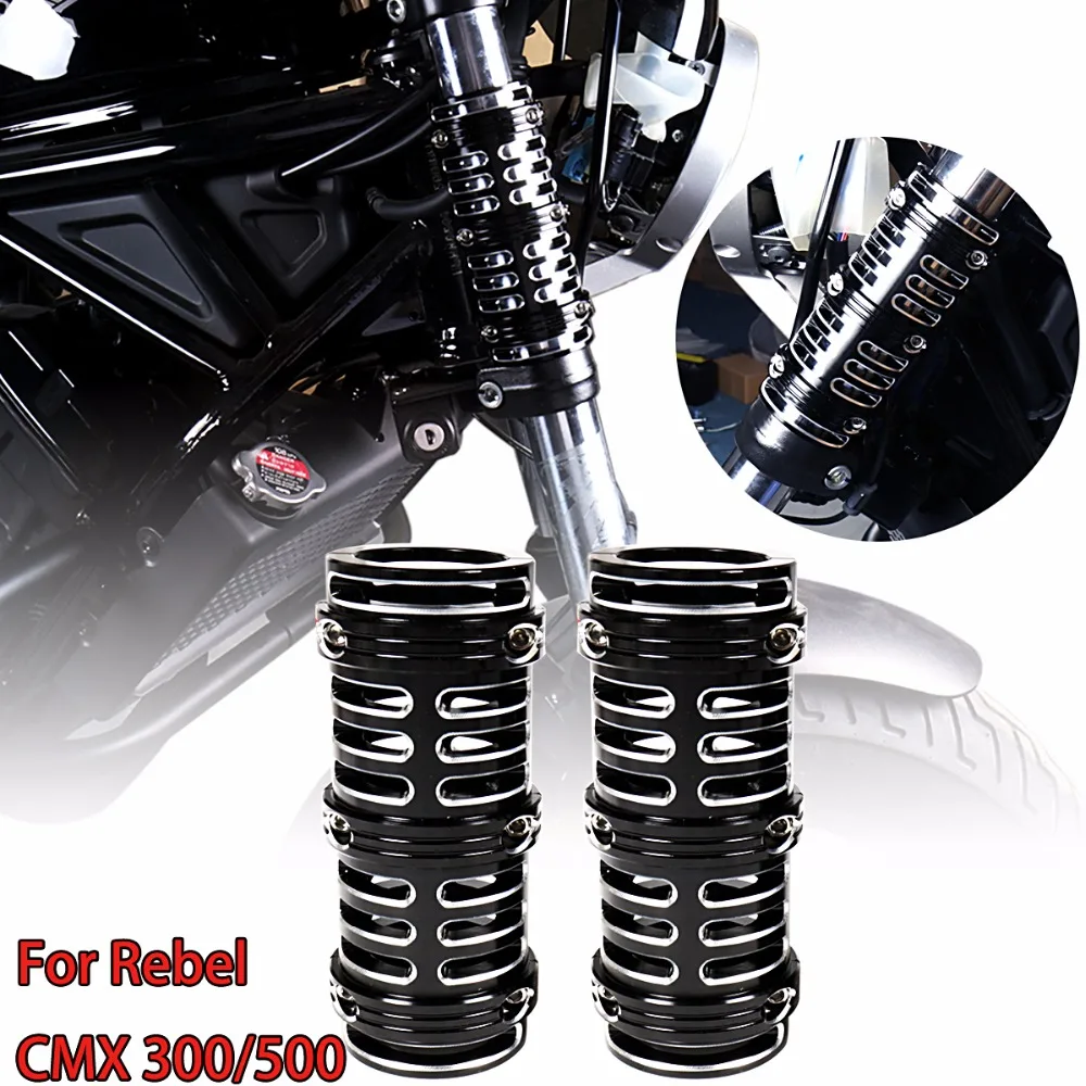 Left&Right Shallow Cut Fork Boot Slider Cow Bells Cover For Honda Rebel CMX 300 500 ABS 2017-2020 Models