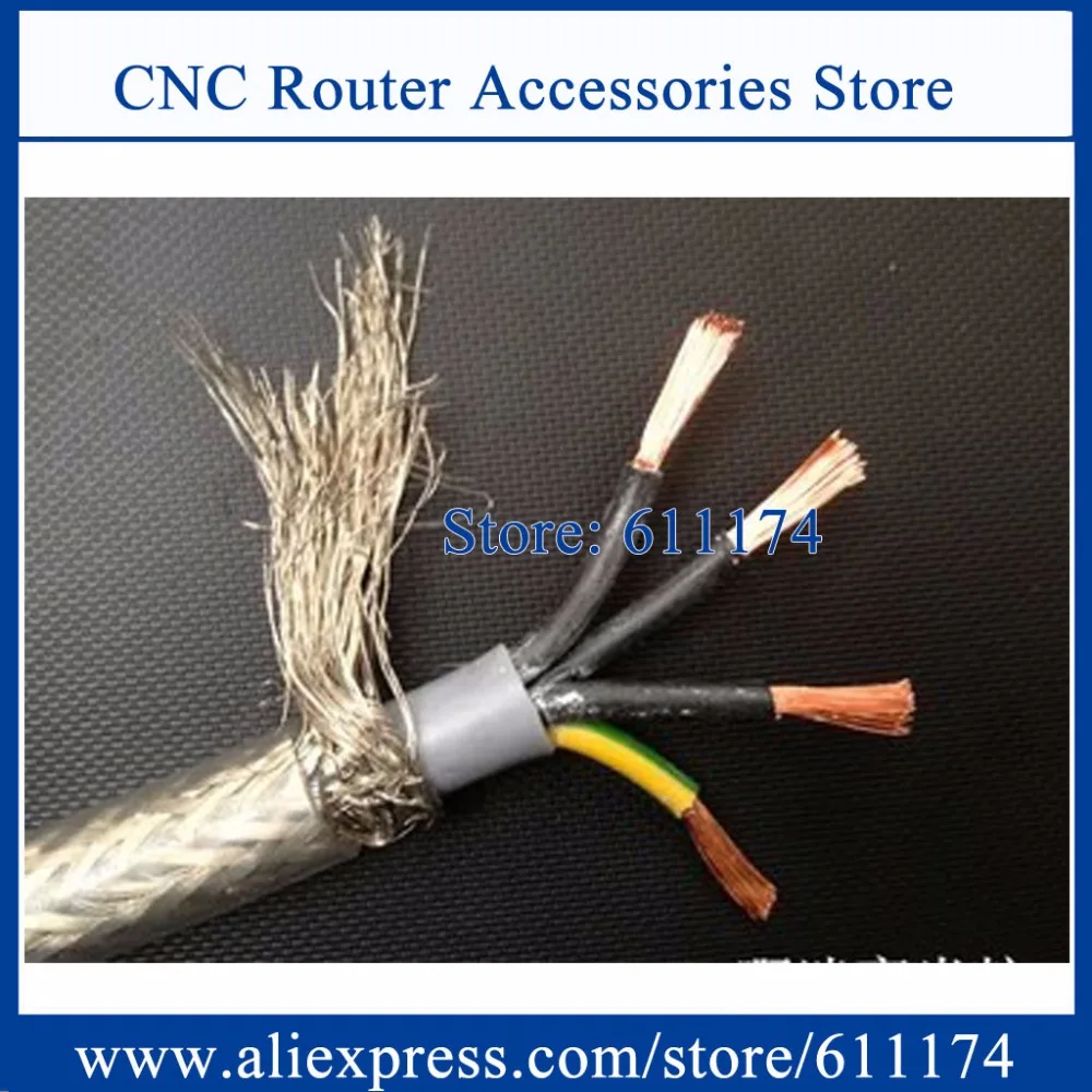 

30m High quality 1.5 square meter 4 core Shielded Cable for spindle, inverter and step motors