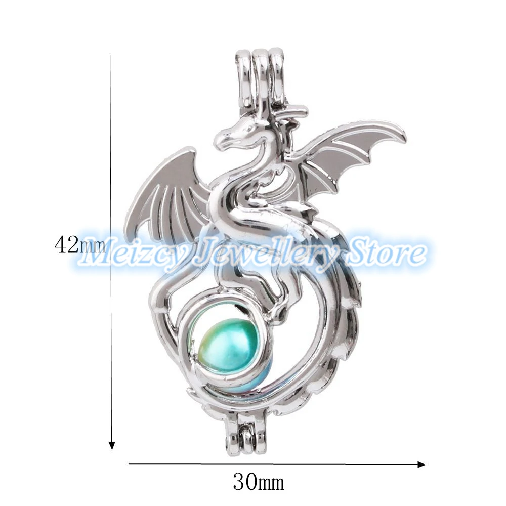 1pc Dog Paw Anchor Wing Rose Love Dragon Unicorn Pearl Cage Pendant Bead Cage Essential Oil Diffuser Lockets for Oyster Pearls