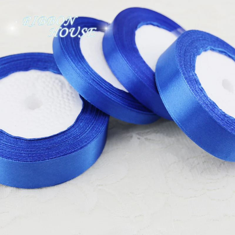 (25 yards/roll) Blue Satin Ribbon Wholesale Gift Wrapping Christmas ribbons