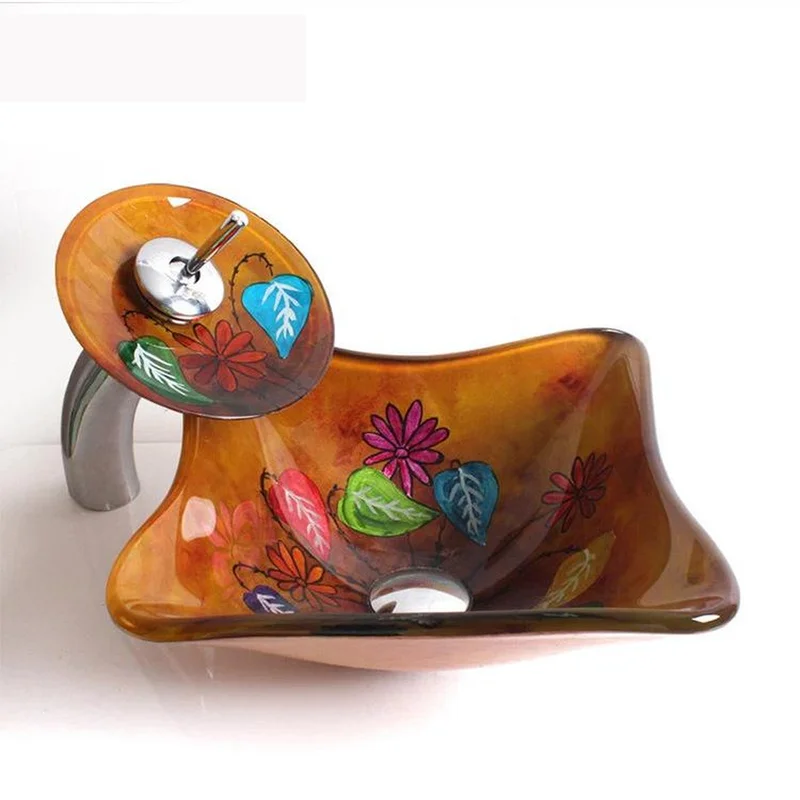 

Bathroom Washbasin Children Wash Basin Kindergarten Children's Creative Glass Art Bowl Tempered glass sink LO622552