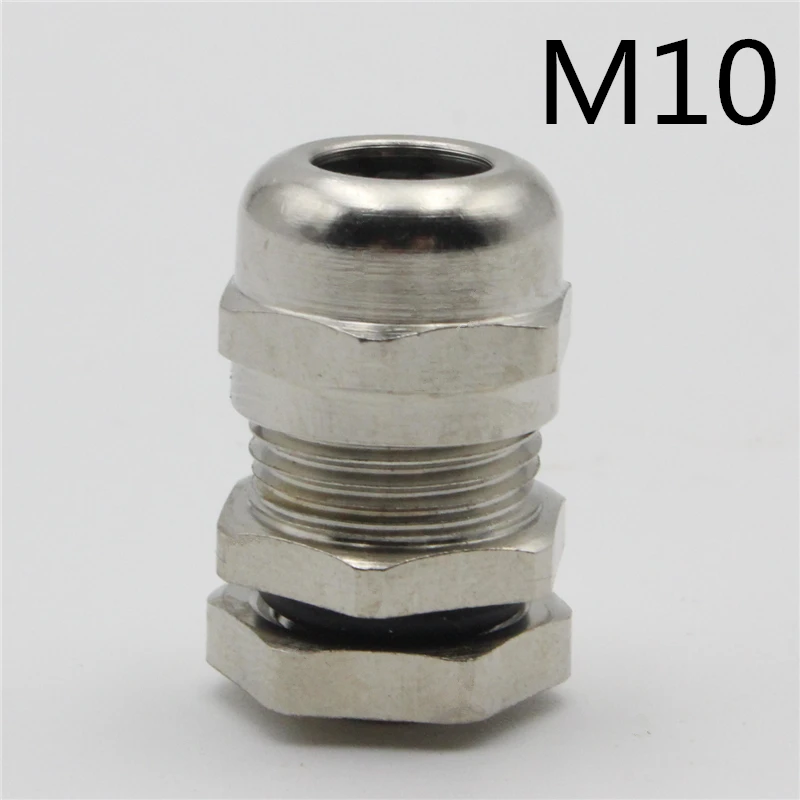 1piece  M10*1.5 Nickel Brass Metal Waterproof Cable Glands connector Apply to Cable 3-6.5mm