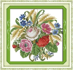 Un bouquet di rose kit punto croce aida 14ct 11ct conteggio punti di tela stampati ricamo ricamo fatto A mano fai da te