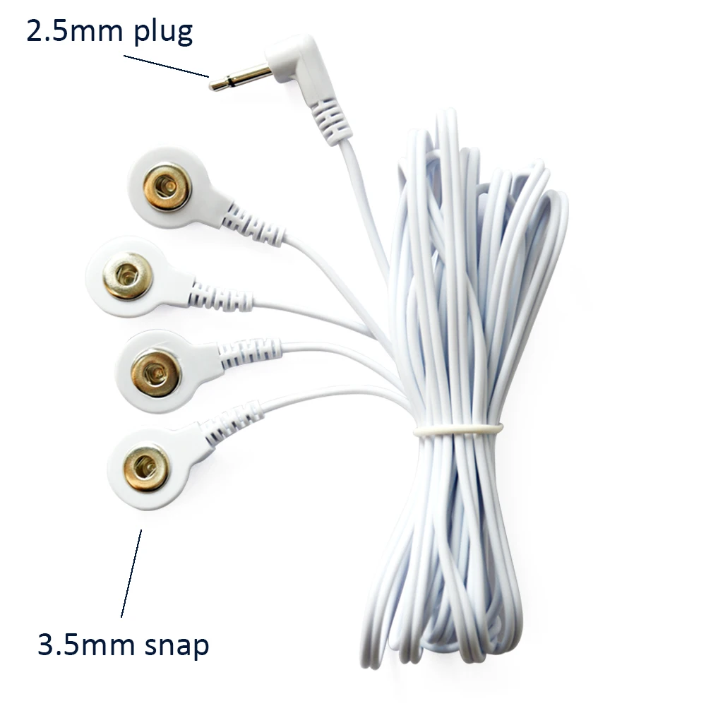 

2 Pieces Replacement Jack DC Head 2.5mm Electrode Lead Wires Connector Cables Connect Physiotherapy Machine or TENS Unit