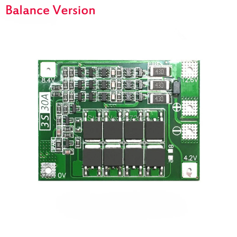 DIYmall 3 S 30A BMS Bordo 18650 Litio Batteria Protezione Bordo con equalizzazione Drive trapano 30A corrente Standard di Equilibrio