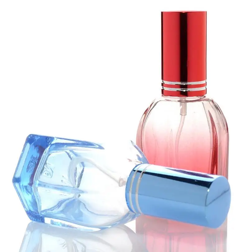 Wholesale 15ml Hexagon Shape Colorful Glass Spray Perfume Bottle Empty Cosmetic Packaging Container