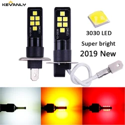 2PCS Auto H1 LED H3 LED Super Bright 3030 Chips High Power car Fog Lights Car Driving Light Fog lamps Auto Leds  headlight 12v