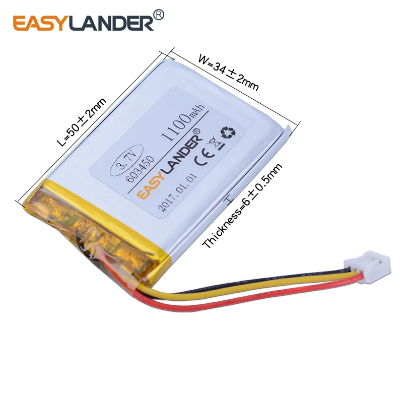 603450 3.7V 1100mAh akumulator polimer li akumulator litowo-jonowy do obsługi Logitech G900 MP3 MP4 DVR GPS głośnik zabawki SP603450 603550