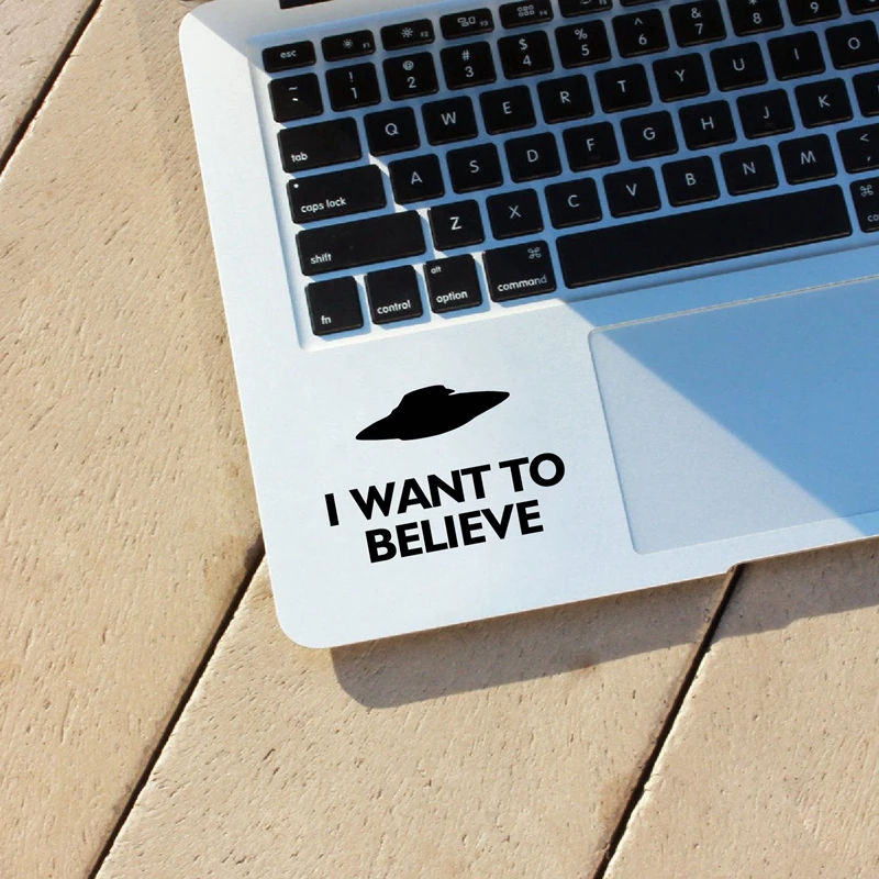 I want to believe Vinyl Sticker Decal Car Window & Truck Decor , UFO Mulder Laptop Decals for Apple Macbook Pro / Air Decoration