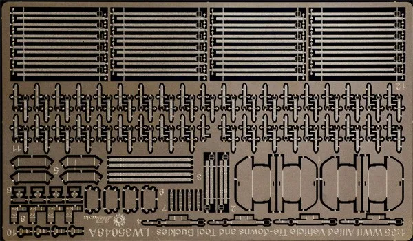1/35 WWII Allied Vehicle Tie-Downs & Tool Buckles 1 Set Military Model Accessory