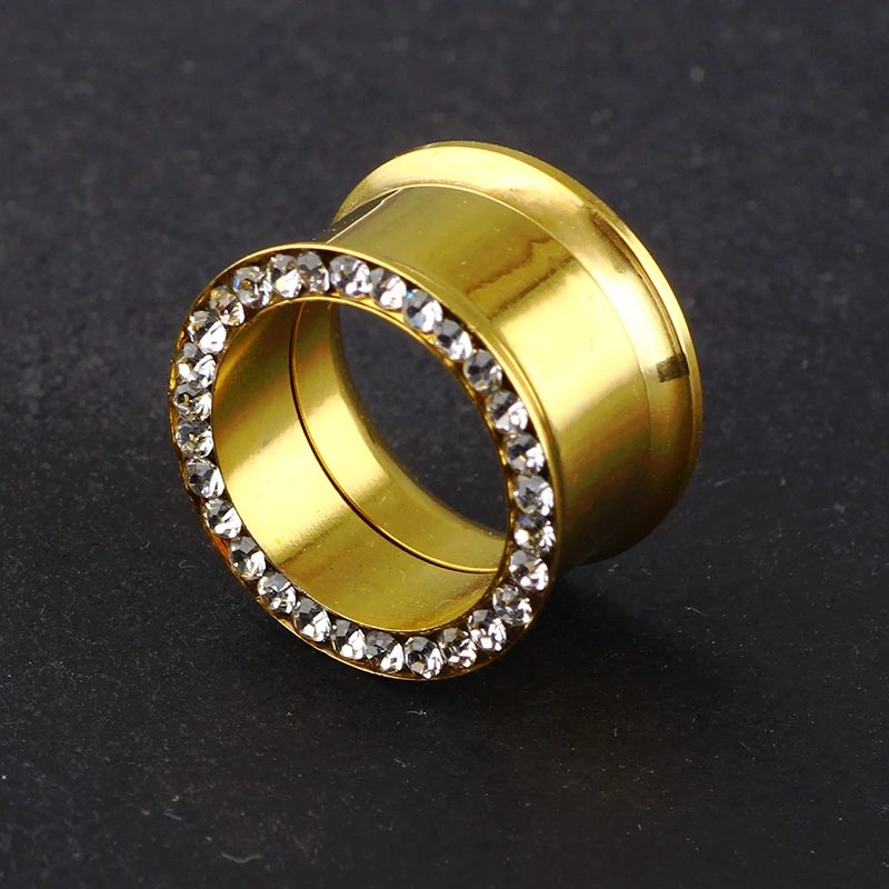 TIANCIFBYJS Gold Flesh Tunnel Surgical Steel Body Jewelry Ear Expander Gauge Stretcher Earring Piercing Plug for Women Men 70pcs