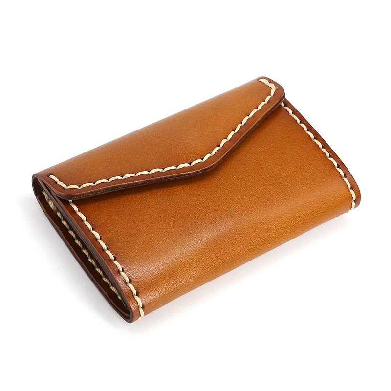 Credit/ID Card Case Genuine Leather Handmade High Quality Men Retro Small Wallet Bus/Name Card Holder Female Mini Coin Purses