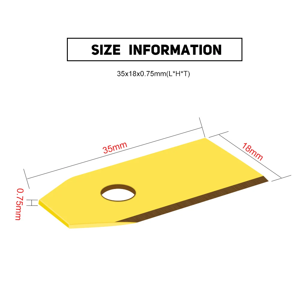 Imagem -04 - Titânio Revestido Cortador de Grama Lâmina 0.75 mm com Parafusos para Robô Cortador Lâmina Substituição Ferramentas Jardim Cortador de Grama Lâmina 18 30 45pc