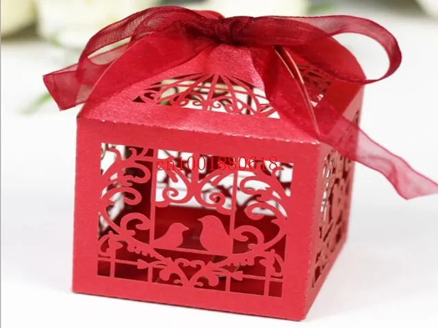 1000pcs/lot Free Shipping Wedding Banquet Mini Candy Boxes Birds Heart Design Sweet Gift Packing Chocolate box