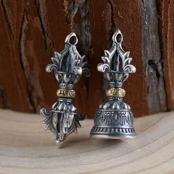 BOCAI S925 silver restoring ancient ways is Thai silver pendant for man process Buddhist culture vajra vajra bell multiplier