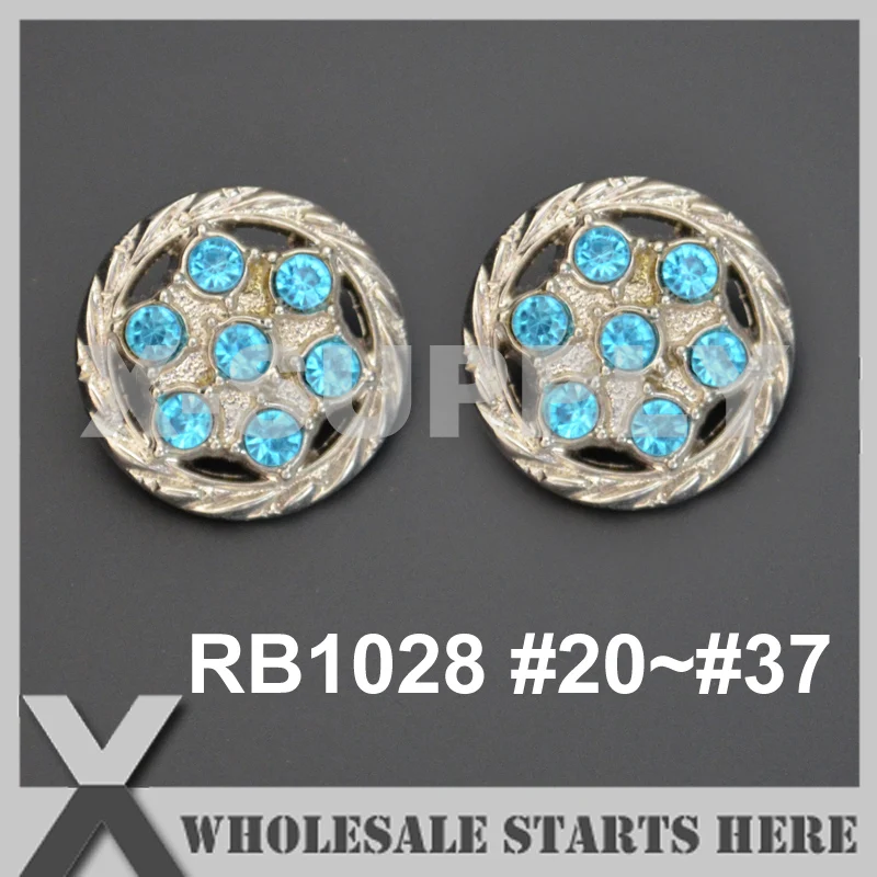 

Color Option: RB1028 #20~#37 / Free Shipping Round Rhinestone Button in Silver Base For Baby Headband and Flower Center