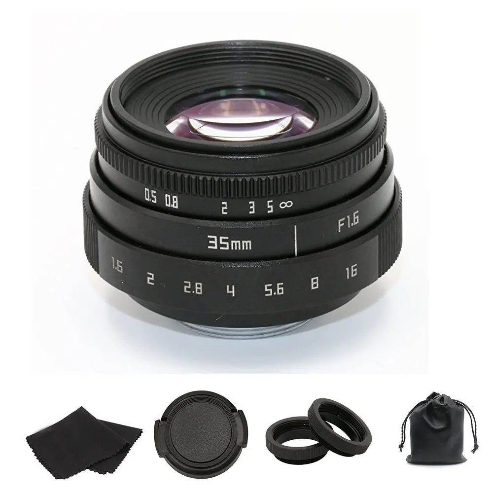 

New Arrival 35mm f1.6 C mount camera CCTV Lens II for Sony NEX E-mount camera & Adapter bundle black free shipping