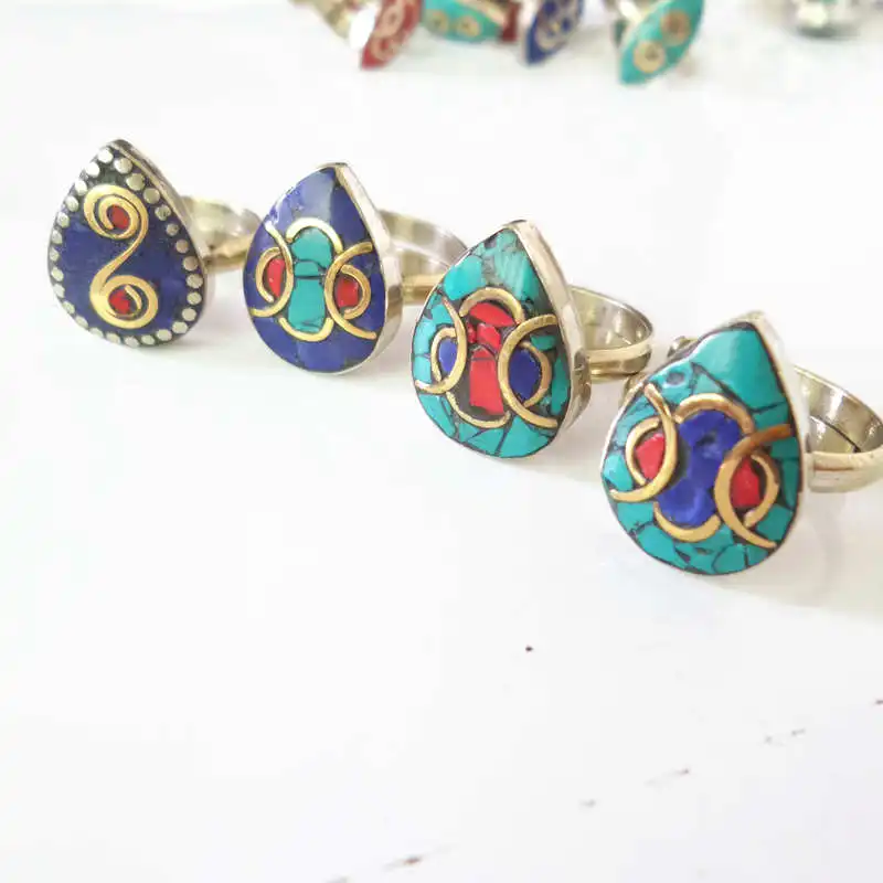 Mix 5PCS  Nepal Vintage Lovely Rings for Girl Cute Heart Figure R227